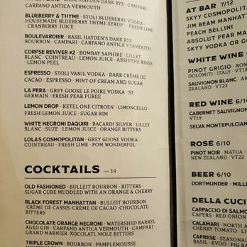 Casa La Luna - Martini/cocktail menu - Italian Near Me - Cleveland, Ohio