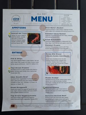 Menu photo 3 The Cove Restaurant Long Beach, WA Menu photo 3 The Cove Restaurant Long Beach, WA