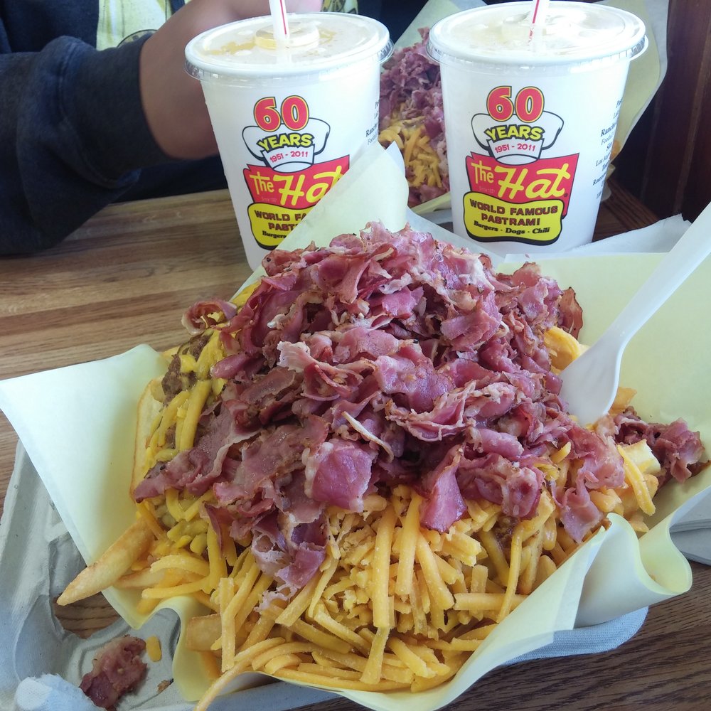 The Hat - Woooh can u handle the large pastrami chili fries? And a roast beef dip on the side - American Near Me - Temple City, California