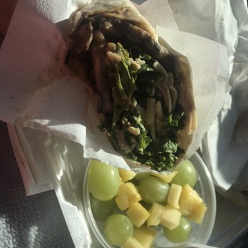 Fresh Vibes - Portabella mushroom wrap with a side of fruit - Coffee & Tea Near Me - Rock Hill, South Carolina Fresh Vibes - Portabella mushroom wrap with a side of fruit - Coffee & Tea Near Me - Rock Hill, South Carolina