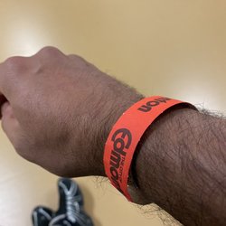 Booster Juice Recreation Centre - I wish they were providing some reusable wristbands! :(