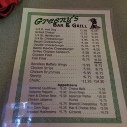 Greeny's - Menu