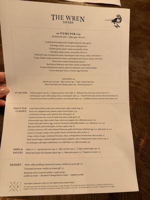 Menu photo 1 The Wren Tavern London, XGL