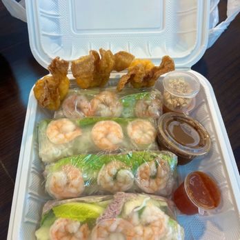 The S Factory - Shrimp pork springrolls and cream cheese wontons with sauce and toppings - Vietnamese Near Me - Buena Park, California The S Factory - Shrimp pork springrolls and cream cheese wontons with sauce and toppings - Vietnamese Near Me - Buena Park, California