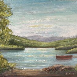 The Sandy Martin Gallery - Lake Winnipesaukee, oil, 12 x 16", by Sandy Martin.