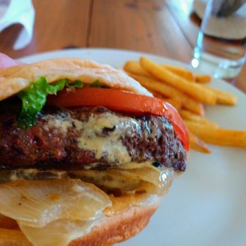 BGR Burgers Grilled Right - Hamburger with lettuce, tomato, grilled onions and mojo sauce - Burgers Near Me - South Orange, New Jersey