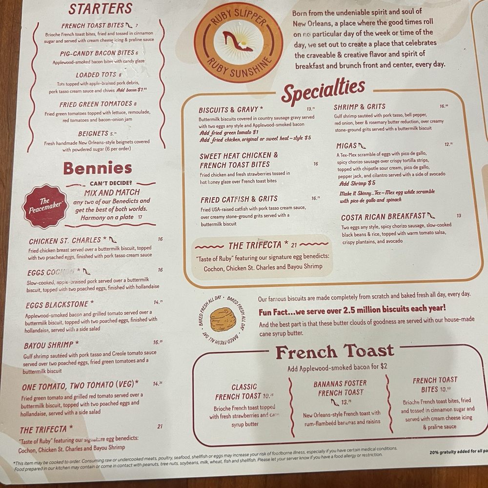 Ruby Slipper Decatur - Menu - Breakfast & Brunch Near Me - New Orleans, Louisiana