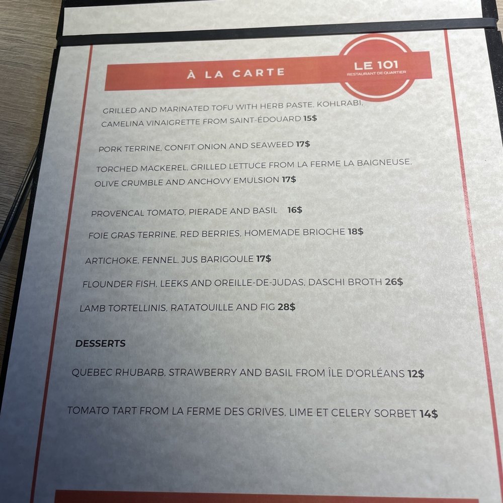 August 2022 dinner menu