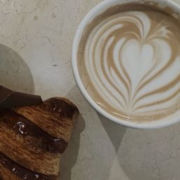 Croissant and latte