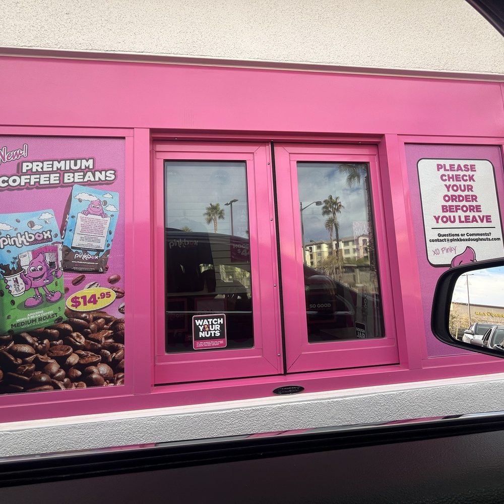 Pinkbox Doughnuts - Window at drive thru - Donuts Near Me - Las Vegas, Nevada Pinkbox Doughnuts - Window at drive thru - Donuts Near Me - Las Vegas, Nevada