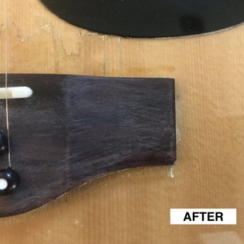 DH Guitar Repair - Detail of veneer, scratched bridge/offset placement - Musical Instruments & Teachers Near Me DH Guitar Repair - Detail of veneer, scratched bridge/offset placement - Musical Instruments & Teachers Near Me