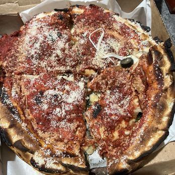 Chicago Pizza & Pasta - Veggie small deep dish 10" 4 slices - Italian Near Me - Dallas, Texas Chicago Pizza & Pasta - Veggie small deep dish 10" 4 slices - Italian Near Me - Dallas, Texas