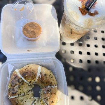 Insomnibar - Large Honeycomb Phin Drip Latte & Honey Garlic Bagel - Coffee & Tea Near Me - San Jose, California