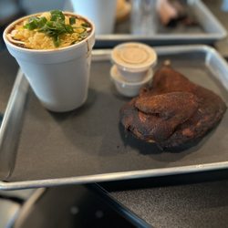 Porter's Real Barbecue - Chicken half & Brisket chili fully loaded!