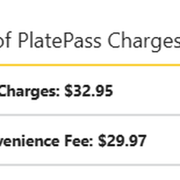 Toll charges with excessive convenience fee by these crooks. Toll charges with excessive convenience fee by these crooks.