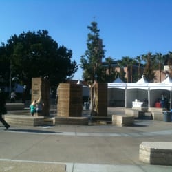 Big Orange Book Festival - The fountain plaza with booths.