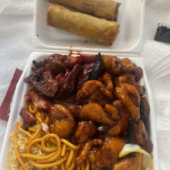 Hong Kong Express - a takeout container with noodles and meat - Chinese Near Me - Colton, California Hong Kong Express - a takeout container with noodles and meat - Chinese Near Me - Colton, California