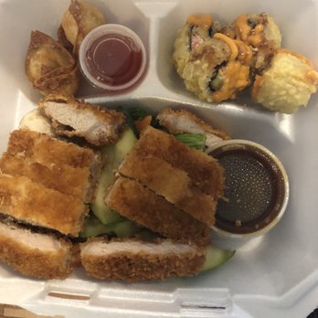 Udon Kaisha - Pork Katsu To go, not pictured is the side salad and miso soup that comes with it! So so good! - Sushi Bars Near Me - Lafayette, Colorado Udon Kaisha - Pork Katsu To go, not pictured is the side salad and miso soup that comes with it! So so good! - Sushi Bars Near Me - Lafayette, Colorado