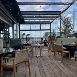 a view of the city from the restaurant