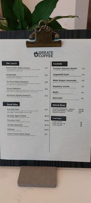 Menu photo 2 Qreate Coffee Orlando, FL