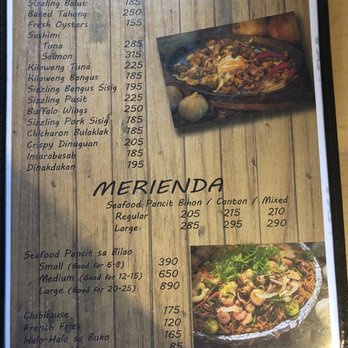Denisia's - Menu - Seafood Near Me - Bacnotan, LUN Denisia's - Menu - Seafood Near Me - Bacnotan, LUN
