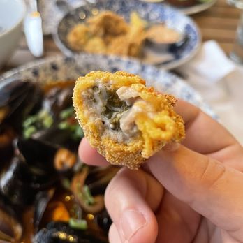 Salt and Iron - Oyster to batter shot - Seafood Near Me - Edmonds, Washington Salt and Iron - Oyster to batter shot - Seafood Near Me - Edmonds, Washington