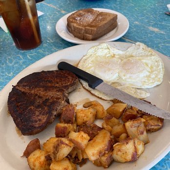 Harpoon Harry's - Steak and eggs with home fries, toast and an iced tea - Breakfast & Brunch Near Me - Key West, Florida Harpoon Harry's - Steak and eggs with home fries, toast and an iced tea - Breakfast & Brunch Near Me - Key West, Florida