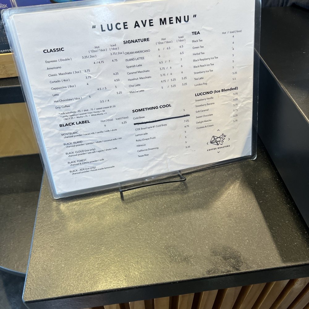 Luce Ave Coffee Roasters - Menu - Coffee & Tea Near Me - Houston, Texas