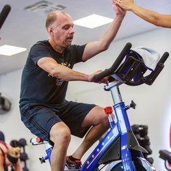 F45 Training Lakeway - One of our members on a cycling machine