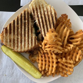 The Griddle - Chicken panini with avocado and cheese. Bland. Nothing had flavor. Fries were crunchy though - Breakfast & Brunch Near Me - Cranston, Rhode Island