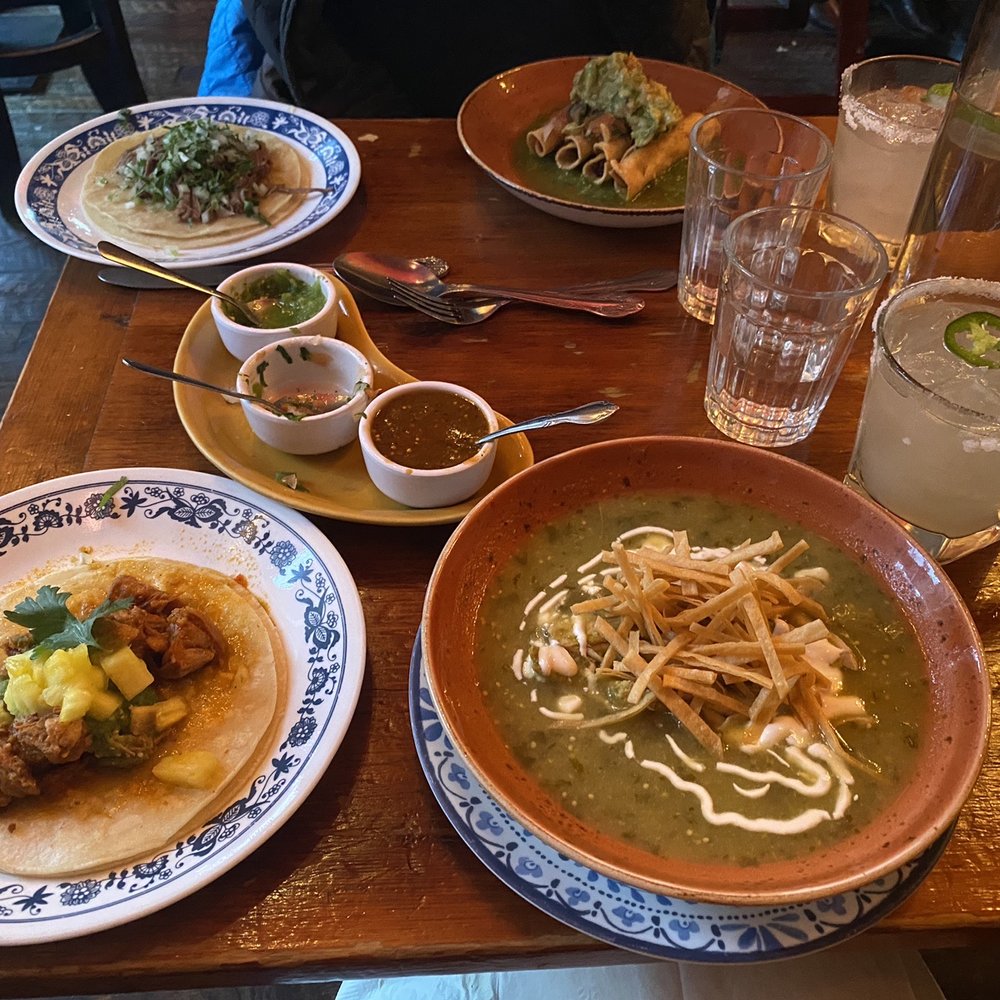 Chavela's - Sopa de Tortilla taco Carne Enchilada Taco Taquitos de Cangrejo Trio of Salsas - Mexican Near Me - Brooklyn, New York Chavela's - Sopa de Tortilla taco Carne Enchilada Taco Taquitos de Cangrejo Trio of Salsas - Mexican Near Me - Brooklyn, New York