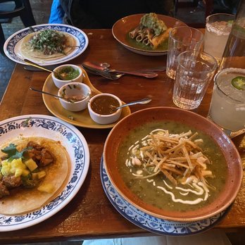Chavela's - Sopa de Tortilla taco Carne Enchilada Taco Taquitos de Cangrejo Trio of Salsas - Mexican Near Me - Brooklyn, New York Chavela's - Sopa de Tortilla taco Carne Enchilada Taco Taquitos de Cangrejo Trio of Salsas - Mexican Near Me - Brooklyn, New York