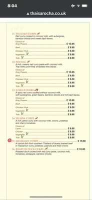 Menu photo 2 Thai Sarocha Restaurant Salisbury, WIL