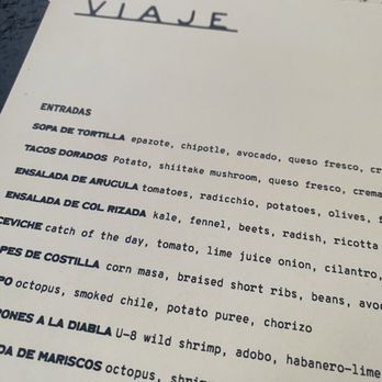 Viaje - Menu - Mexican Near Me - Long Beach, California Viaje - Menu - Mexican Near Me - Long Beach, California