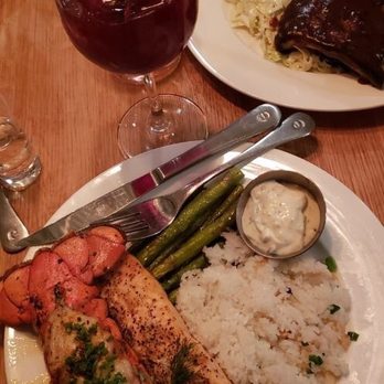 Earls Kitchen + Bar - Salmon and lobster tail with their seasonal sangria - New American Near Me - Somerville, Massachusetts