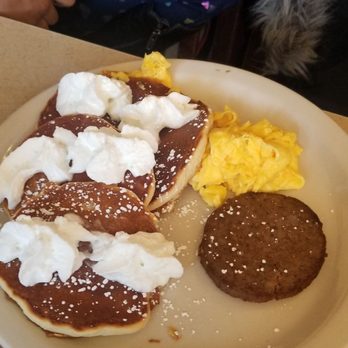 Upper Park Cafe - Kids pancake - added whipped cream at daughters request - New American Near Me - Aubrey, Texas