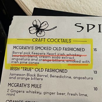 McGrathās Kitchen & Cocktails - The McGrath's Smoked Old Fashioned. What a fun drink! - American Near Me - Bradenton, Florida McGrathās Kitchen & Cocktails - The McGrath's Smoked Old Fashioned. What a fun drink! - American Near Me - Bradenton, Florida