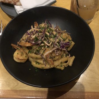 Maypop Restaurant - Wok Fried Egg Noodle with Jumbo Gulf Shrimp - New American Near Me - New Orleans, Louisiana