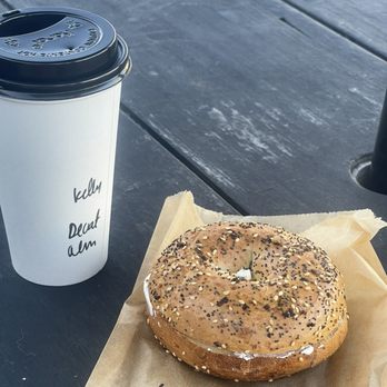 Captain's Grounds Coffee - Decaf & bagel :) the beach My almost everything - Coffee & Tea Near Me - Oceanside, California