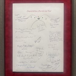 Artistic Picture Framing - We absolutely loved creating this custom shadowbox to preserve a beautiful keepsake full of love and well-wishes.