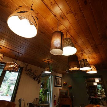 Bittersweet Cafe - Eclectic hanging lamp collection. - Cafes Near Me - Farmington, Pennsylvania