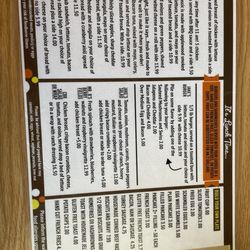 Lunch menu