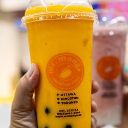 Mr Mango Hawaiian Cafe - Mr. Mango Papaya Smoothie ($10) with almond milk and tapioca topping