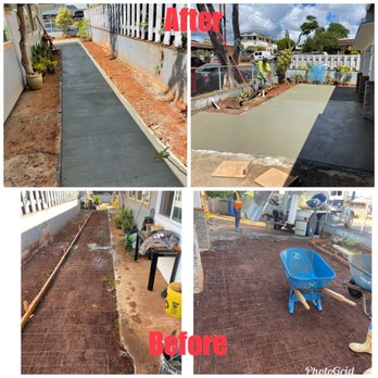 Mark's Zone - Before and after. Concrete sement job! - Lawn Services Near Me Mark's Zone - Before and after. Concrete sement job! - Lawn Services Near Me