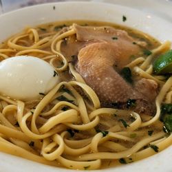Chifa Joy - Caldo de gallina, house style chicken soup. Very similar to Chinese homemade chicken soup but with pasta and an egg
