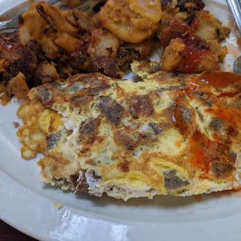Village Grill - Gyro and feta cheese omelette with home fries and toast - Sandwiches Near Me - Monroe, North Carolina
