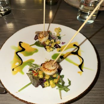 Tasca - Scallops starter with a mango salsa - Spanish Near Me - New York, New York Tasca - Scallops starter with a mango salsa - Spanish Near Me - New York, New York