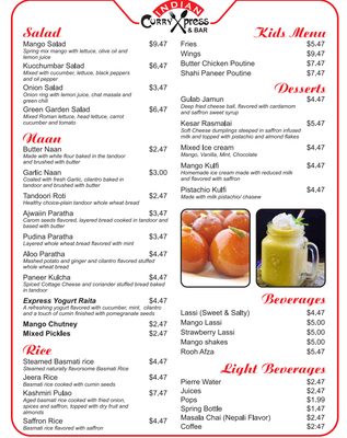 Menu photo 1 Indian Curry Express & Bar Brampton, ON Menu photo 1 Indian Curry Express & Bar Brampton, ON