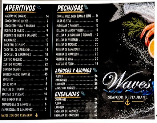 Menu photo 2 Waves Seafood Restaurant  Aguada, PR