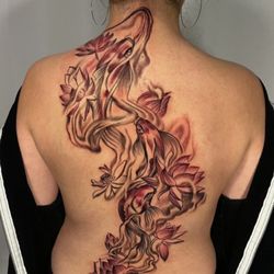 Sage and Serpent Tattoo Collective - Color Realism Koi Fish